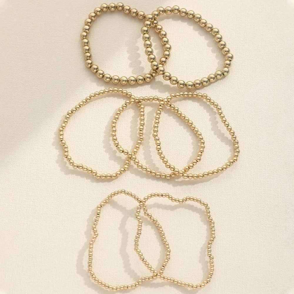 Elegant Gold Beaded Bracelet Set